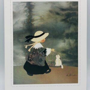 “L’intrépide” Vintage Print by Diane Ethier – 1994 Canadian Art – Whimsical Girl